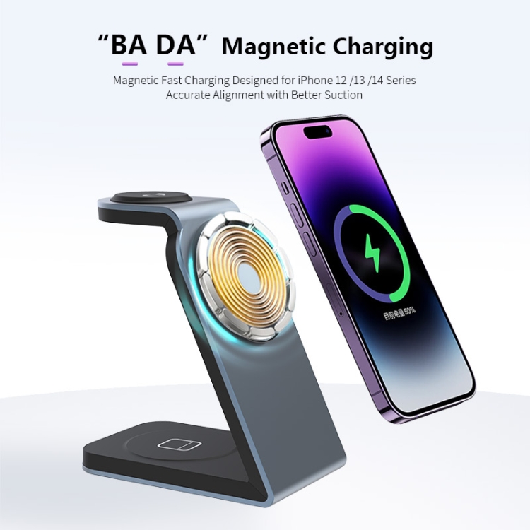 SW18 3 in 1 Metal Magnetic Wireless Charger(Tarnish) SW18 3 in 1 Metal Magnetic Wireless Charger(Tarnish)