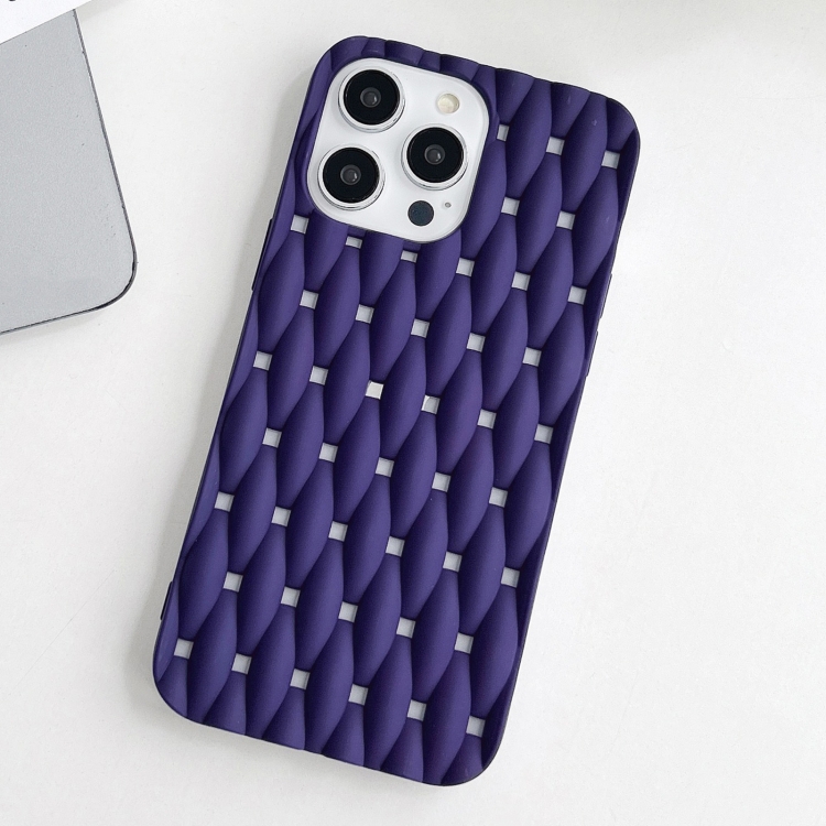 For iPhone 11 Pro Max Weave Cooling Solid Color TPU Phone Case(Purple Blue) For iPhone 11 Pro Max Weave Cooling Solid Color TPU Phone Case(Purple Blue)