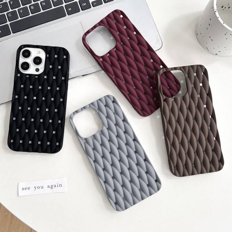 For iPhone 16 Weave Cooling Solid Color TPU Phone Case(Black) For iPhone 16 Weave Cooling Solid Color TPU Phone Case(Black)