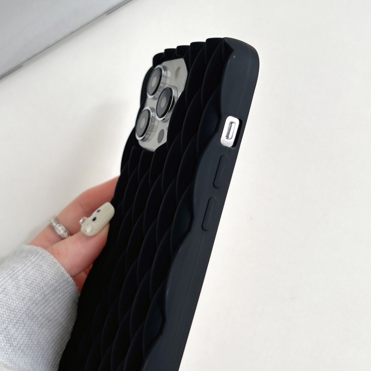 For iPhone 16 Weave Cooling Solid Color TPU Phone Case(Black) For iPhone 16 Weave Cooling Solid Color TPU Phone Case(Black)