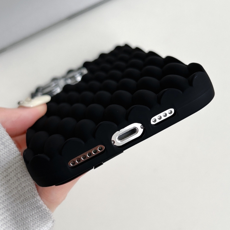For iPhone 16 Weave Cooling Solid Color TPU Phone Case(Black) For iPhone 16 Weave Cooling Solid Color TPU Phone Case(Black)