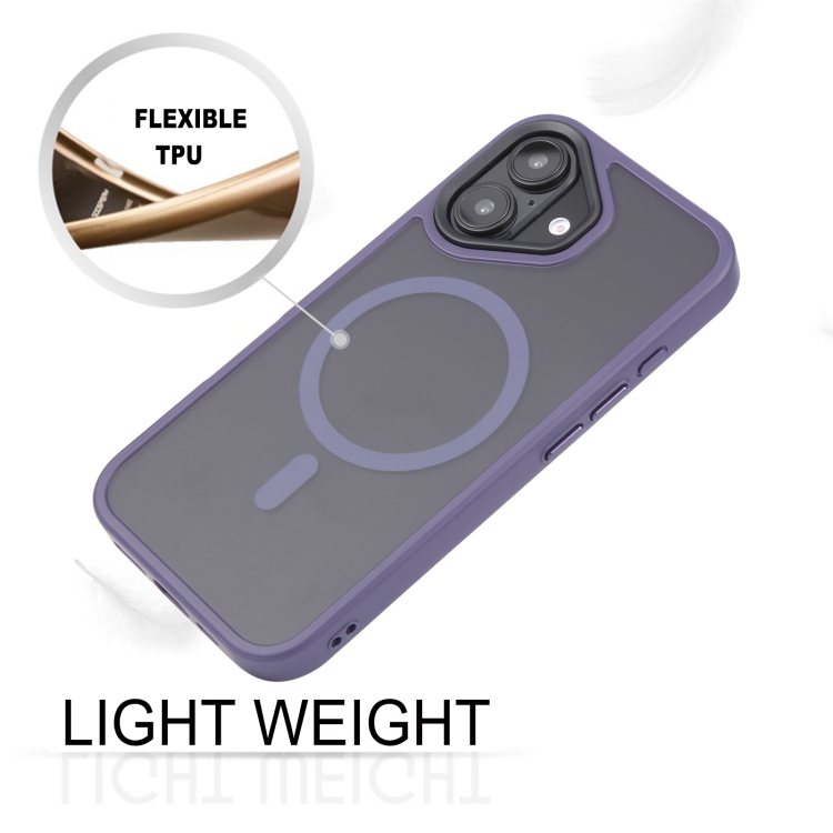For iPhone 16 Plus GEBEI Skin Feel MagSafe Magnetic Phone Case(Purple) For iPhone 16 Plus GEBEI Skin Feel MagSafe Magnetic Phone Case(Purple)