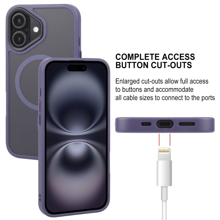 For iPhone 16 Plus GEBEI Skin Feel MagSafe Magnetic Phone Case(Purple) For iPhone 16 Plus GEBEI Skin Feel MagSafe Magnetic Phone Case(Purple)