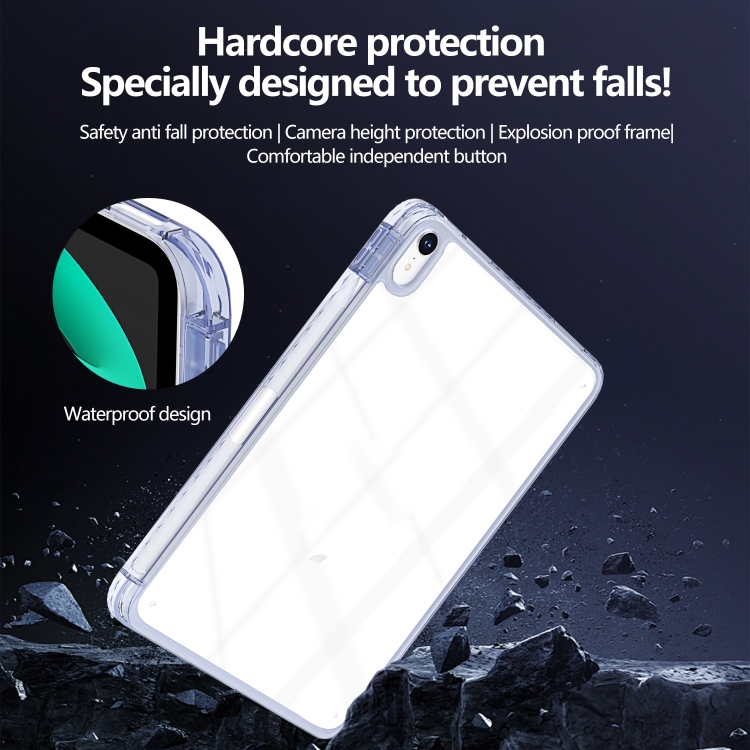 For iPad 10th Gen 10.9 2022 Acrylic Hybrid TPU Tablet Case with Pen Slot(Lavender) For iPad 10th Gen 10.9 2022 Acrylic Hybrid TPU Tablet Case with Pen Slot(Lavender)