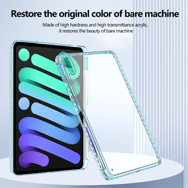 For iPad Air 11 2024 / 2022 10.9 Acrylic Hybrid TPU Tablet Case with Pen Slot(Light Blue)