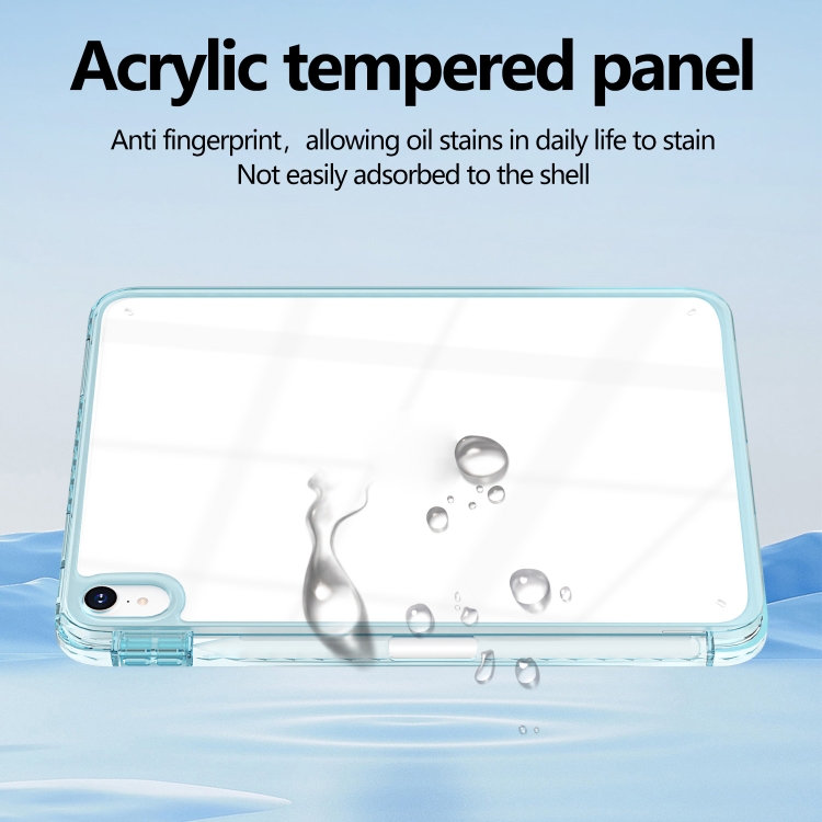 For iPad Air 11 2024 / 2022 10.9 Acrylic Hybrid TPU Tablet Case with Pen Slot(Light Blue)