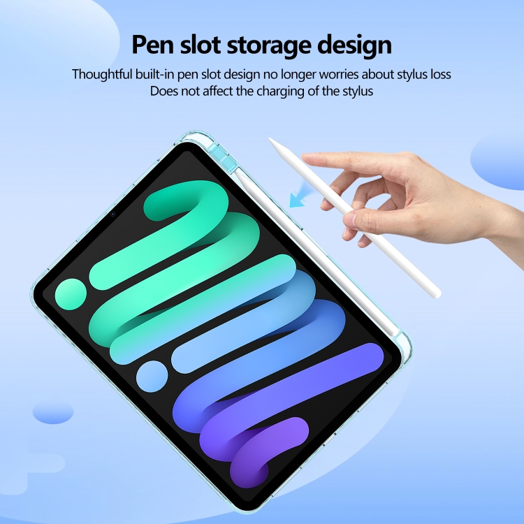For iPad Air 11 2024 / 2022 10.9 Acrylic Hybrid TPU Tablet Case with Pen Slot(Light Blue)