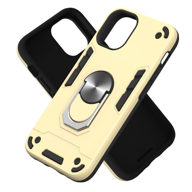 For iPhone 12 mini 2 in 1 Armour Series PC + TPU Protective Case with Ring Holder(Gold) For iPhone 12 mini 2 in 1 Armour Series PC + TPU Protective Case with Ring Holder(Gold)