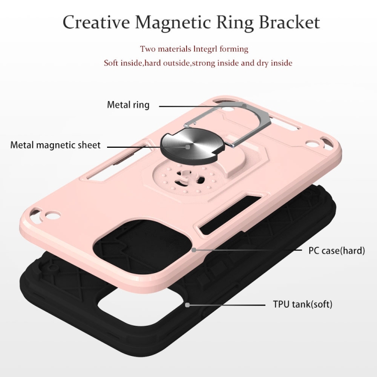 For iPhone 12 mini 2 in 1 Armour Series PC + TPU Protective Case with Ring Holder(Gold) For iPhone 12 mini 2 in 1 Armour Series PC + TPU Protective Case with Ring Holder(Gold)