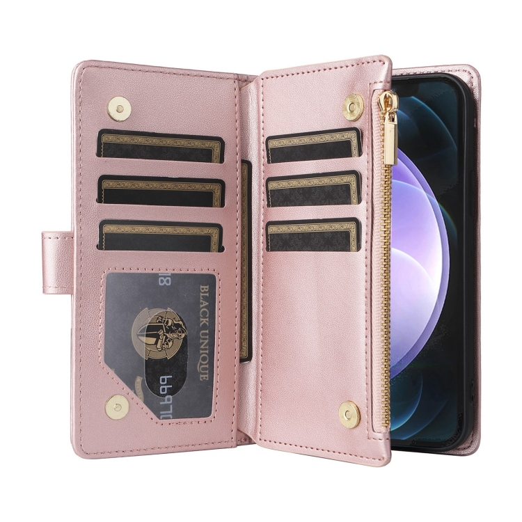 For Samsung Galaxy S24 FE 5G Crossbody Zipper Wallet Rhombus Leather Phone Case(Rose Gold) For Samsung Galaxy S24 FE 5G Crossbody Zipper Wallet Rhombus Leather Phone Case(Rose Gold)