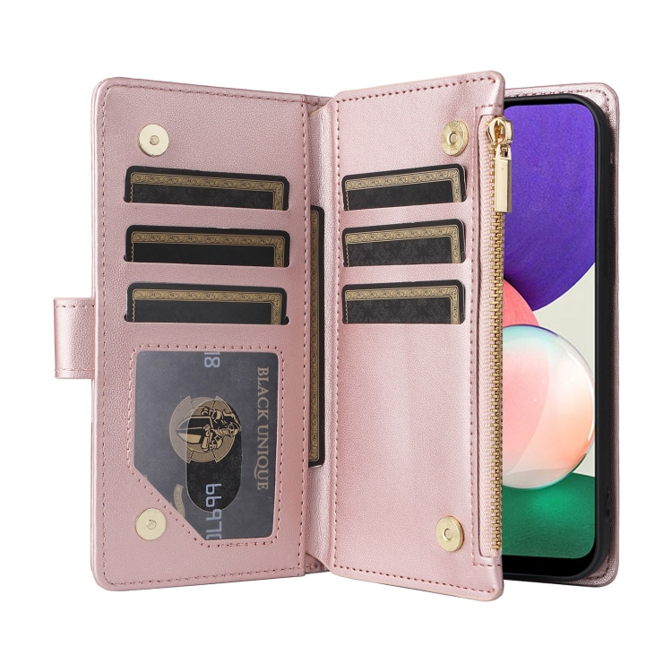 For Samsung Galaxy S22 5G Crossbody Zipper Wallet Rhombus Leather Phone Case(Rose Gold) For Samsung Galaxy S22 5G Crossbody Zipper Wallet Rhombus Leather Phone Case(Rose Gold)