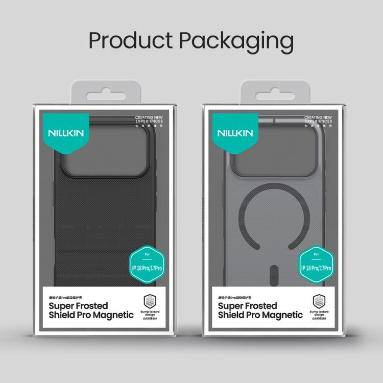 For iPhone 17 Pro Max NILLKIN Frosted Shield Pro Magnetic Magsafe Phone Case(Transparent Black)