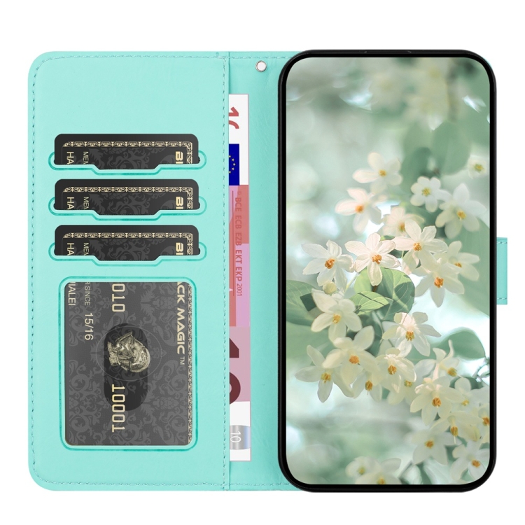For Samsung Galaxy S24 FE 5G Floral Embossed Pattern Leather Phone Case(Light Green) For Samsung Galaxy S24 FE 5G Floral Embossed Pattern Leather Phone Case(Light Green)