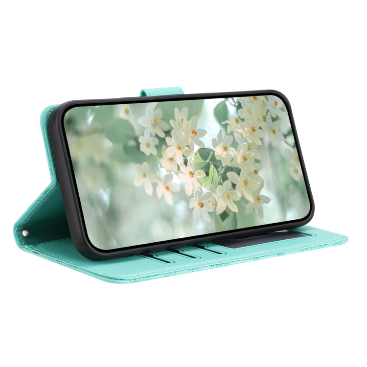 For Samsung Galaxy S24 FE 5G Floral Embossed Pattern Leather Phone Case(Light Green) For Samsung Galaxy S24 FE 5G Floral Embossed Pattern Leather Phone Case(Light Green)