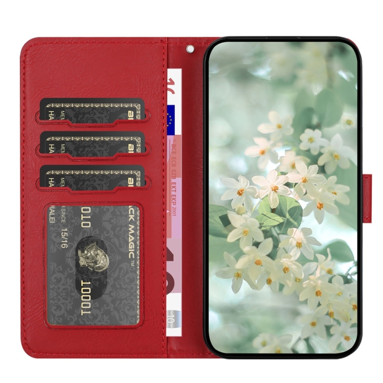 For Samsung Galaxy S23 5G Floral Embossed Pattern Leather Phone Case(Red) For Samsung Galaxy S23 5G Floral Embossed Pattern Leather Phone Case(Red)