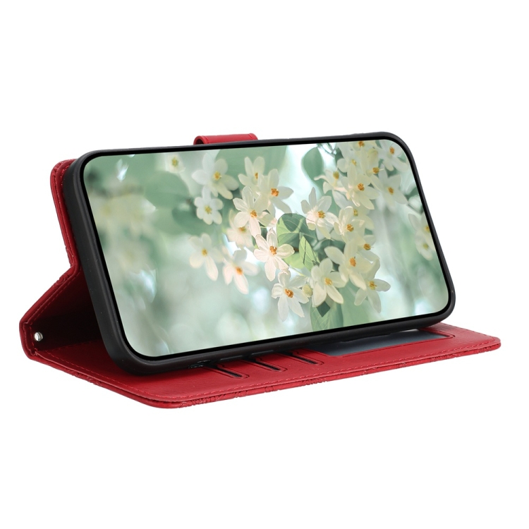 For Samsung Galaxy S23 5G Floral Embossed Pattern Leather Phone Case(Red) For Samsung Galaxy S23 5G Floral Embossed Pattern Leather Phone Case(Red)