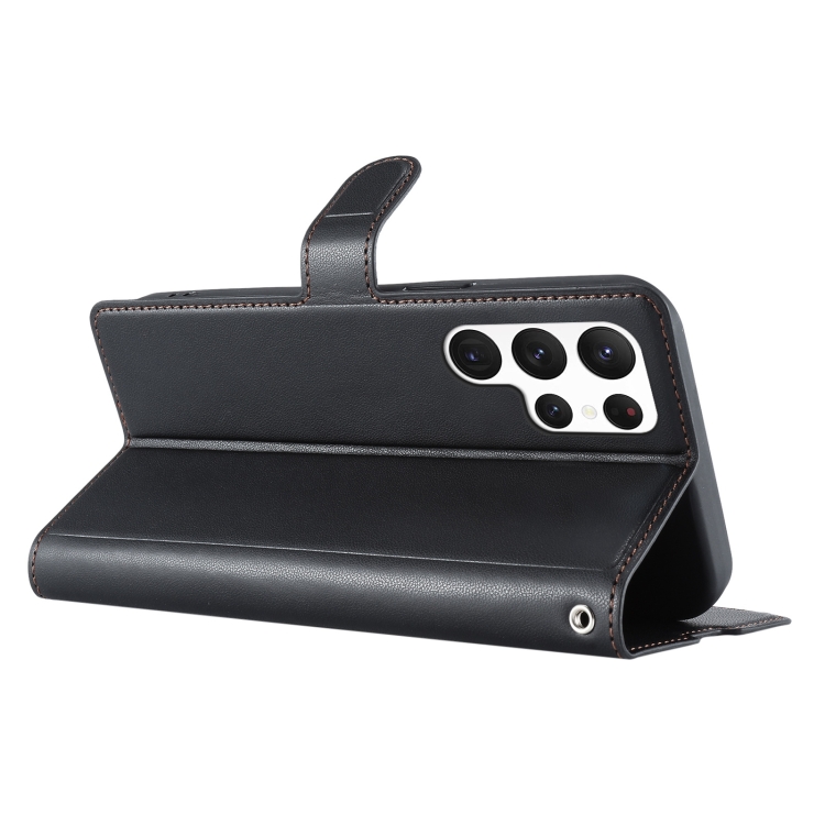 For Samsung Galaxy S23 Ultra 5G Voltage Ultra-thin Dot Leather Phone Case(Black)