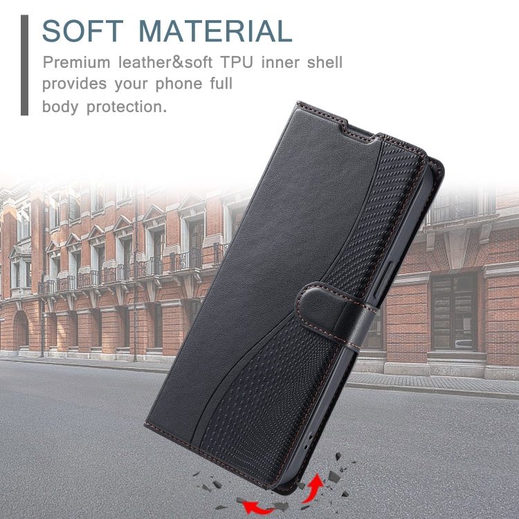 For Samsung Galaxy S23 Ultra 5G Voltage Ultra-thin Dot Leather Phone Case(Black)