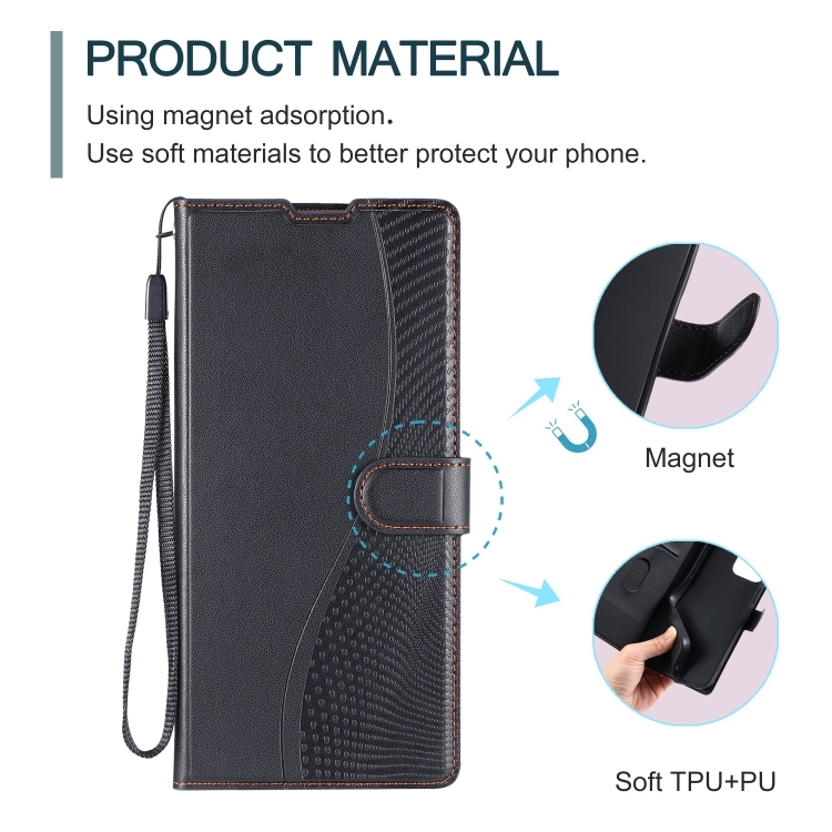 For Samsung Galaxy S23 Ultra 5G Voltage Ultra-thin Dot Leather Phone Case(Black)