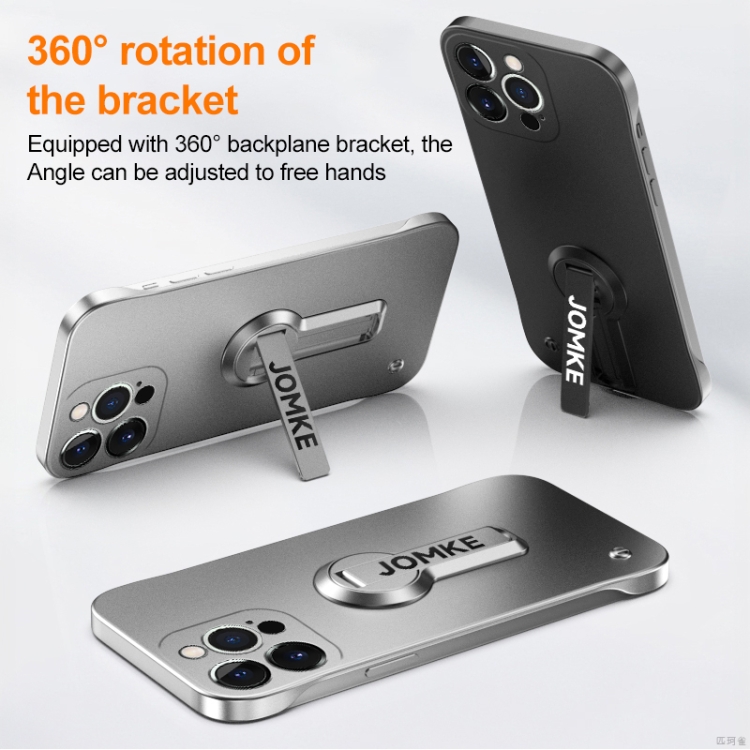 For iPhone 15 Pro Max Baking Varnish 360 Rotate Holder No Frame PC Phone Case(Green) - 2