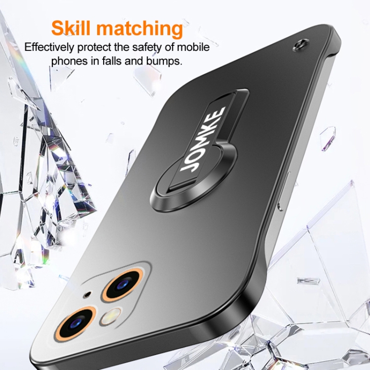 For iPhone 13 mini Baking Varnish 360 Rotate Holder No Frame PC Phone Case(Silver) For iPhone 13 mini Baking Varnish 360 Rotate Holder No Frame PC Phone Case(Silver)