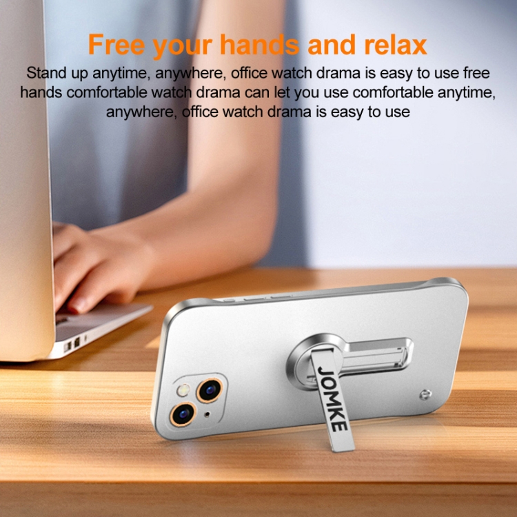 For iPhone 13 mini Baking Varnish 360 Rotate Holder No Frame PC Phone Case(Silver) For iPhone 13 mini Baking Varnish 360 Rotate Holder No Frame PC Phone Case(Silver)