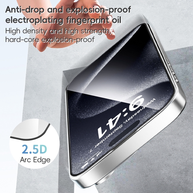 For iPhone 16 ZGA 0.33mm 2.5D Anti-static HD Tempered Glass Film For iPhone 16 ZGA 0.33mm 2.5D Anti-static HD Tempered Glass Film