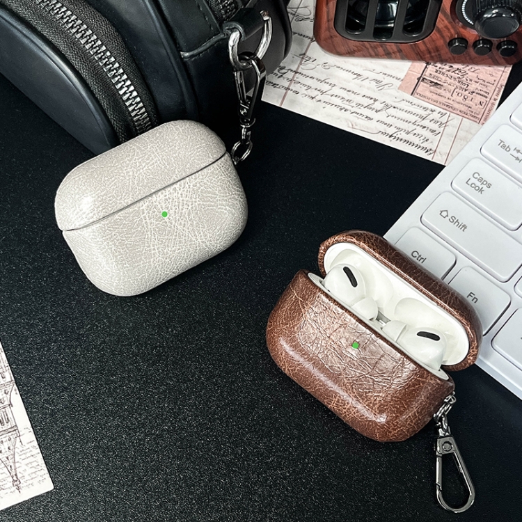 For AirPods Pro Retro Oil Leather Bluetooth Earphones Protective Case(Army Green) For AirPods Pro Retro Oil Leather Bluetooth Earphones Protective Case(Army Green)