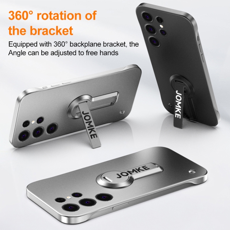 For Samsung Galaxy S24 Ultra 5G Baking Varnish 360 Rotate Holder No Frame PC Phone Case(Green) For Samsung Galaxy S24 Ultra 5G Baking Varnish 360 Rotate Holder No Frame PC Phone Case(Green)
