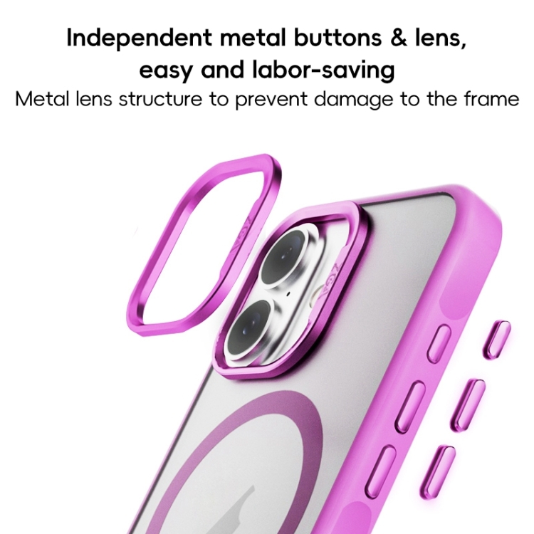 For iPhone 16 Plus ZGA Magsafe Frosted PC Hybrid TPU Phone Case(Pink) For iPhone 16 Plus ZGA Magsafe Frosted PC Hybrid TPU Phone Case(Pink)