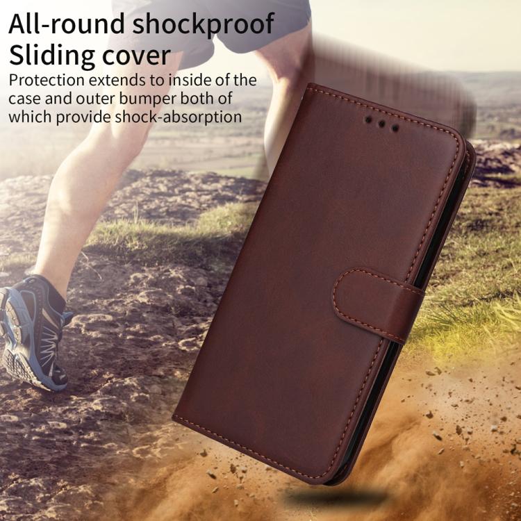 For Xiaomi Poco C95 Pro Classic Calf Texture Flip Leather Phone Case(Brown)