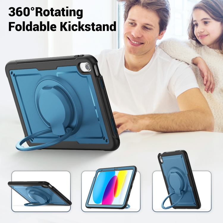 For iPad 10th Gen 10.9 2022 Honeycomb Hybrid Tablet Case with Handle Holder & Strap(Navy Blue) For iPad 10th Gen 10.9 2022 Honeycomb Hybrid Tablet Case with Handle Holder & Strap(Navy Blue)