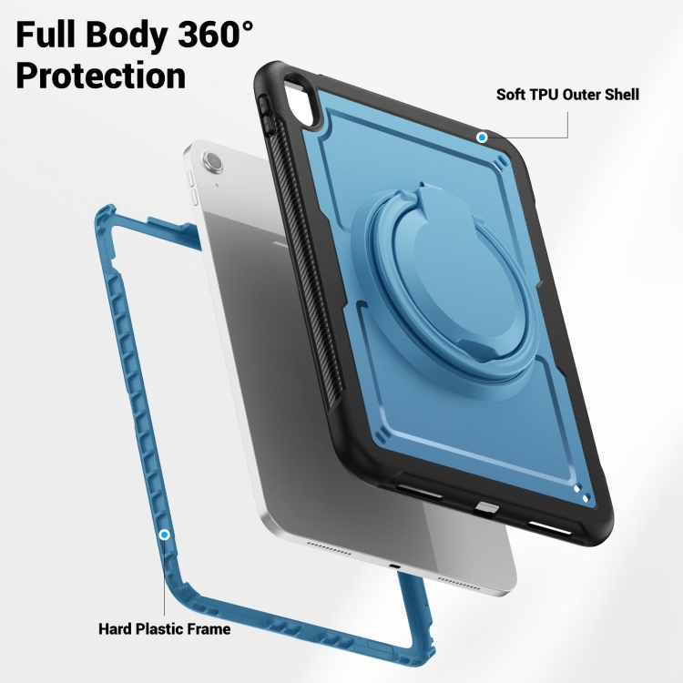 For iPad 10th Gen 10.9 2022 Honeycomb Hybrid Tablet Case with Handle Holder & Strap(Navy Blue) For iPad 10th Gen 10.9 2022 Honeycomb Hybrid Tablet Case with Handle Holder & Strap(Navy Blue)