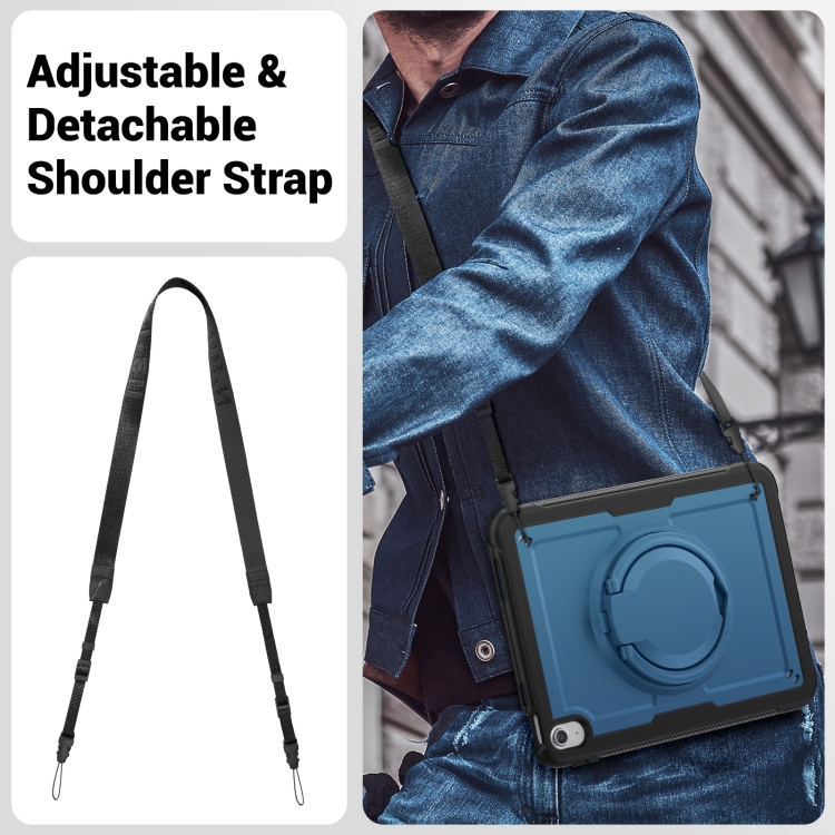 For iPad 10th Gen 10.9 2022 Honeycomb Hybrid Tablet Case with Handle Holder & Strap(Navy Blue) For iPad 10th Gen 10.9 2022 Honeycomb Hybrid Tablet Case with Handle Holder & Strap(Navy Blue)