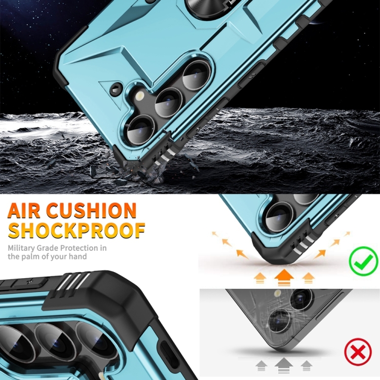 For Samsung Galaxy S24 5G Ring Holder Phone Case(Light Blue) For Samsung Galaxy S24 5G Ring Holder Phone Case(Light Blue)