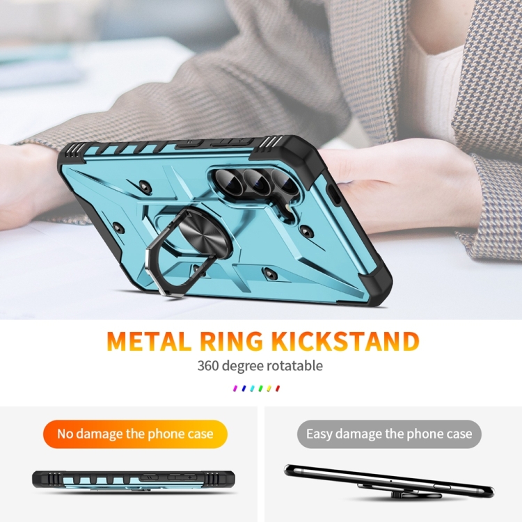 For Samsung Galaxy S24 5G Ring Holder Phone Case(Light Blue) For Samsung Galaxy S24 5G Ring Holder Phone Case(Light Blue)