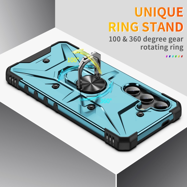 For Samsung Galaxy S24 5G Ring Holder Phone Case(Light Blue) For Samsung Galaxy S24 5G Ring Holder Phone Case(Light Blue)