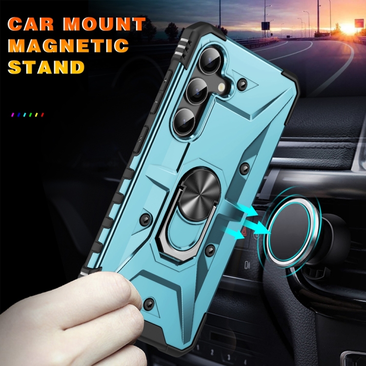 For Samsung Galaxy S24 5G Ring Holder Phone Case(Light Blue) For Samsung Galaxy S24 5G Ring Holder Phone Case(Light Blue)