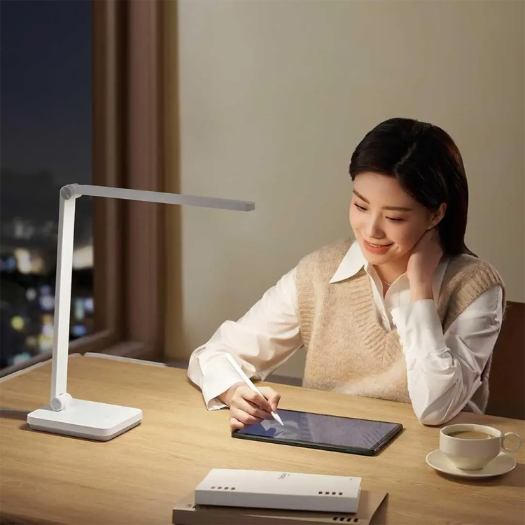 ⁧مصباح مكتب Xiaomi Mijia LED الأصلي 2 Lite مضاد للأشعة الزرقاء بثلاثة مستويات من السطوع، قابس أمريكي (أبيض)⁩ - B1