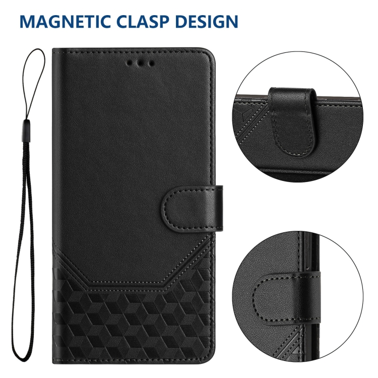 For Samsung Galaxy S22 5G Honeycomb Embossing RFID Leather Phone Case(Black) For Samsung Galaxy S22 5G Honeycomb Embossing RFID Leather Phone Case(Black)