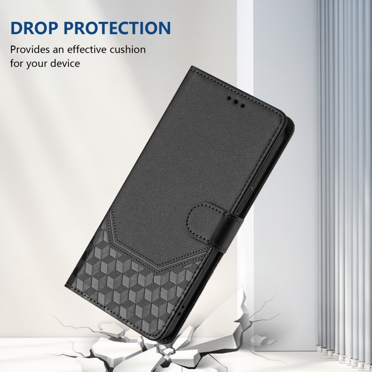 For Samsung Galaxy S22 5G Honeycomb Embossing RFID Leather Phone Case(Black) For Samsung Galaxy S22 5G Honeycomb Embossing RFID Leather Phone Case(Black)