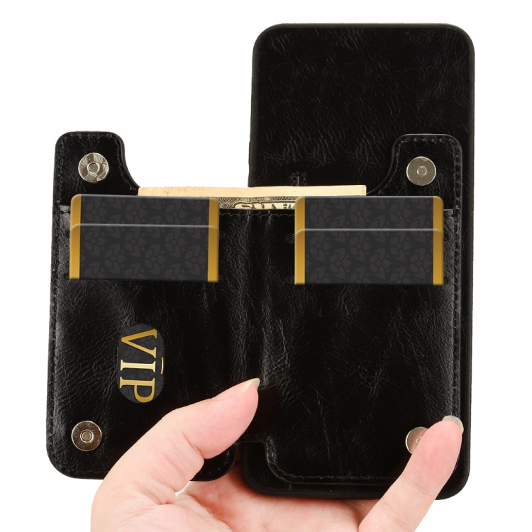 For iPhone 16 Pro Cow Pattern Sewing Card Bag Phone Case(Black) For iPhone 16 Pro Cow Pattern Sewing Card Bag Phone Case(Black)