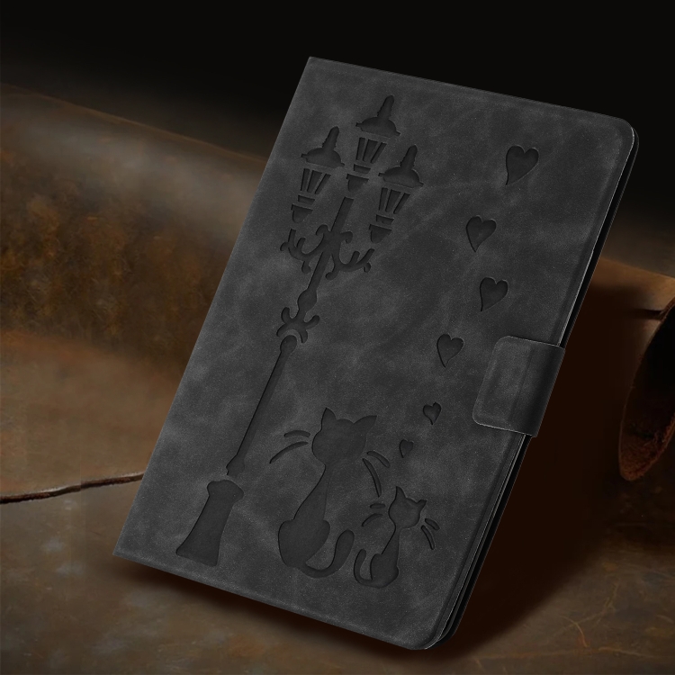 For iPad Air 10.9 2022 / 2020 Embossed Couple Cat Smart Tablet Leather Case(Black) For iPad Air 10.9 2022 / 2020 Embossed Couple Cat Smart Tablet Leather Case(Black)