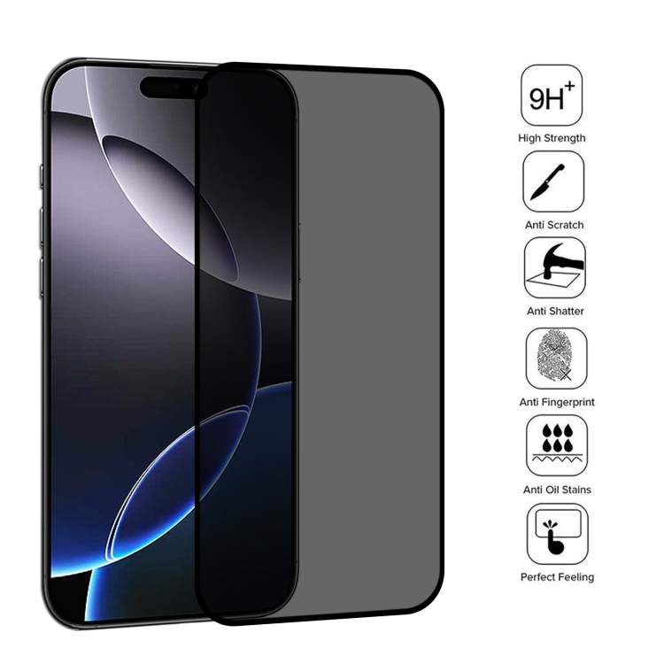 For iPhone 16 Pro Max 25pcs Full Cover Anti-spy Silk Screen Tempered Glass Film For iPhone 16 Pro Max 25pcs Full Cover Anti-spy Silk Screen Tempered Glass Film