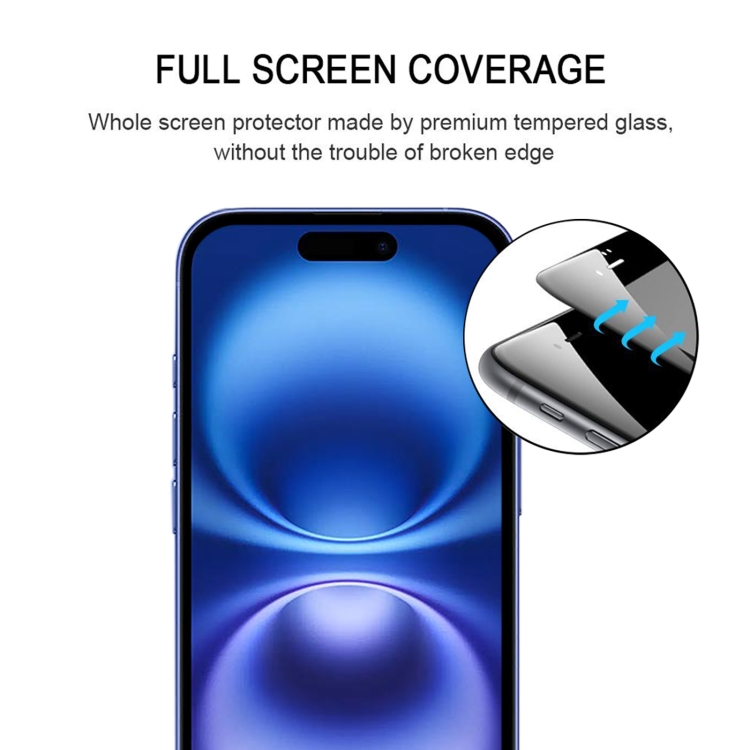 For iPhone 16 25pcs Full Glue Screen Tempered Glass Film For iPhone 16 25pcs Full Glue Screen Tempered Glass Film