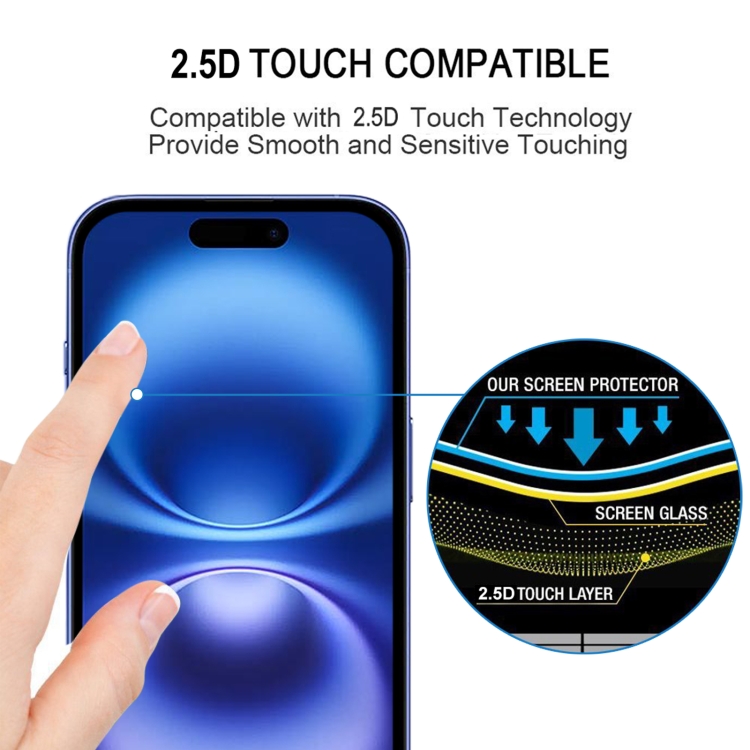 For iPhone 16 25pcs Full Glue Screen Tempered Glass Film For iPhone 16 25pcs Full Glue Screen Tempered Glass Film