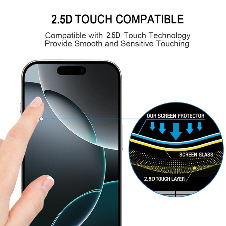 For iPhone 16 Pro 25pcs Full Glue Screen Tempered Glass Film For iPhone 16 Pro 25pcs Full Glue Screen Tempered Glass Film
