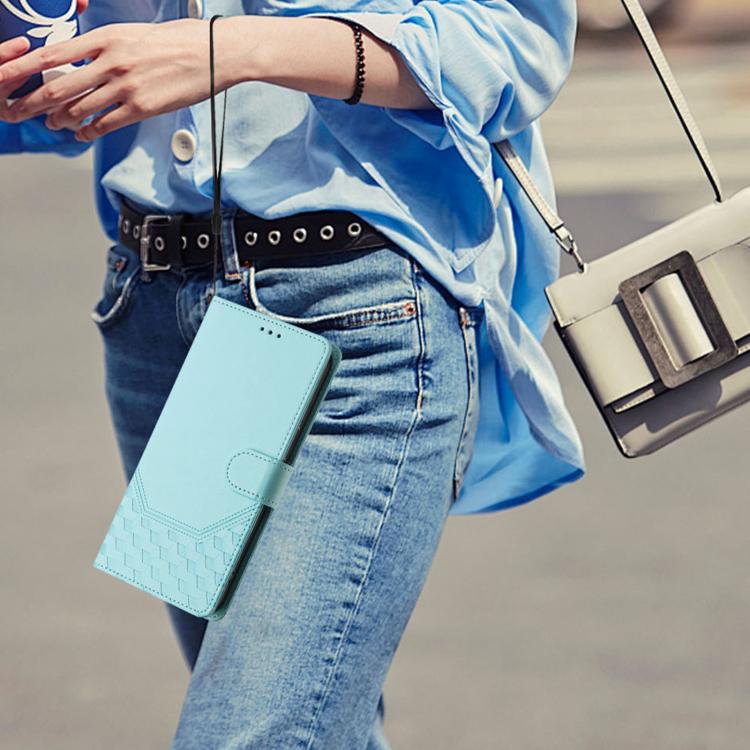 For Redmi Turbo 5 5G Global / Poco X8 Pro 5G Honeycomb Embossing RFID Leather Phone Case(Mint Green)