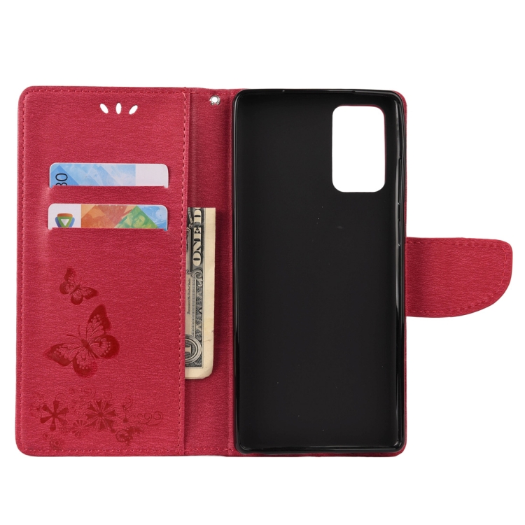 For Samsung Galaxy Note20 Butterflies Embossing Horizontal Flip Leather Case with Holder & Card Slots & Wallet(Red) For Samsung Galaxy Note20 Butterflies Embossing Horizontal Flip Leather Case with Holder & Card Slots & Wallet(Red)