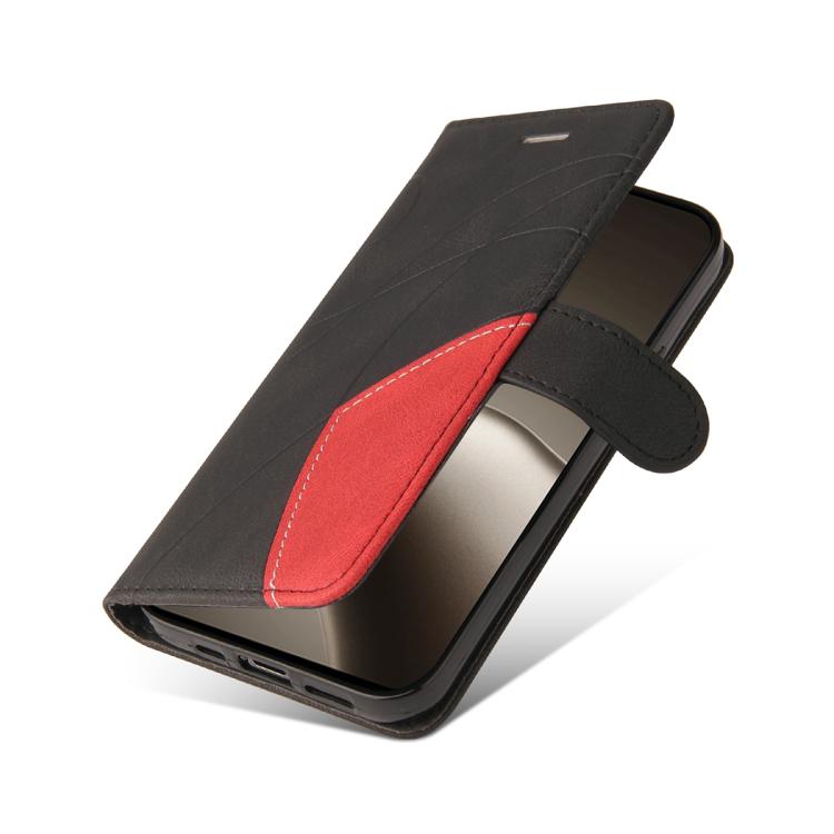 For Xiaomi 15T Pro 5G Dual-color Splicing Flip Leather Phone Case(Black)